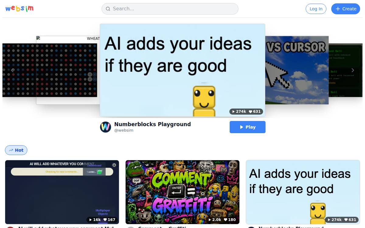 Websim website preview