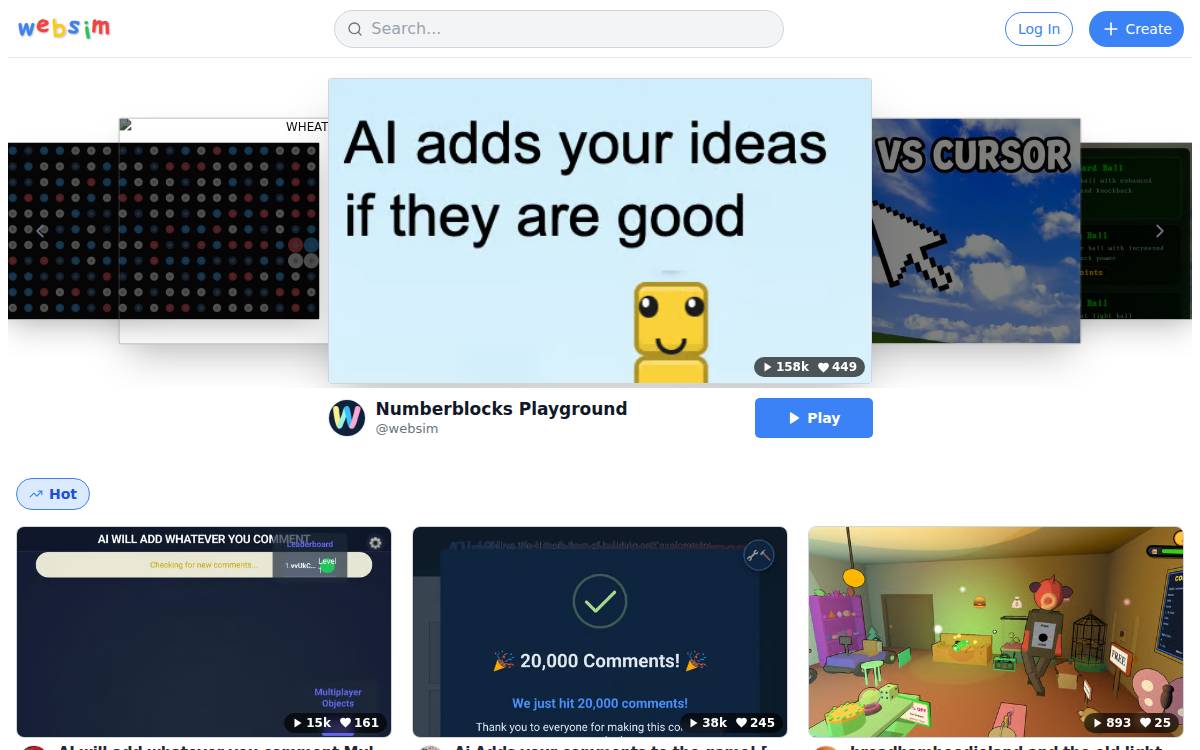 Websim website preview