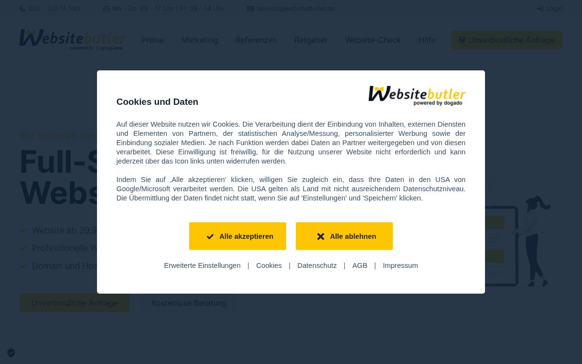 Website Butler website preview