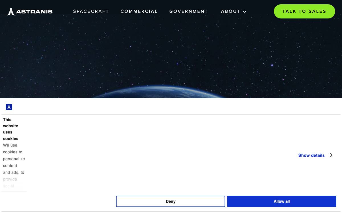 Astranis website preview