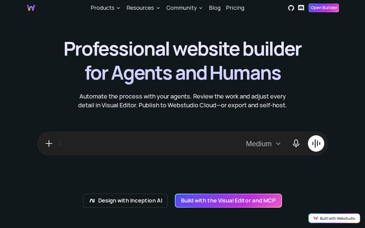 Webstudio website preview