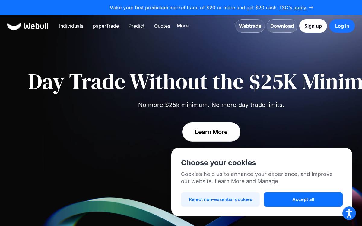 Webull website preview