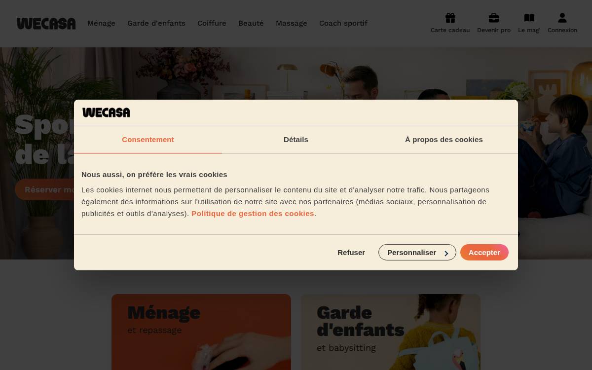 Wecasa website preview
