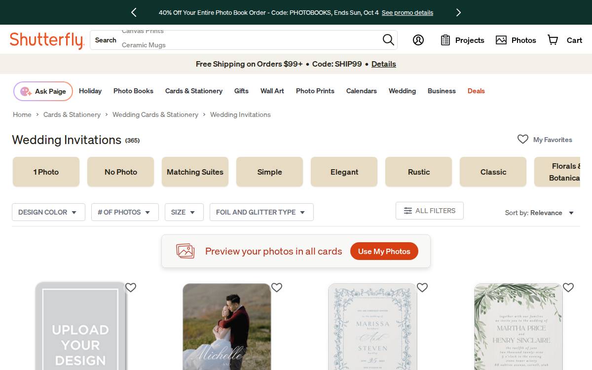 Wedding Paper Divas website preview