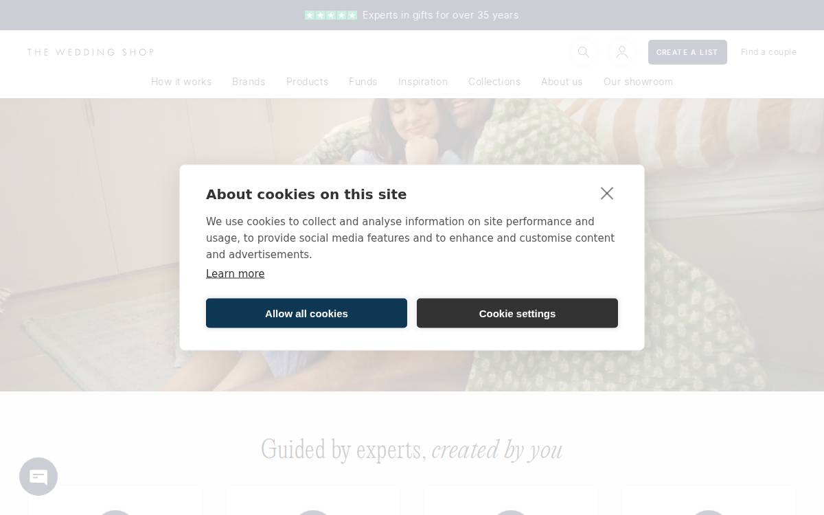 Weddingshop website preview