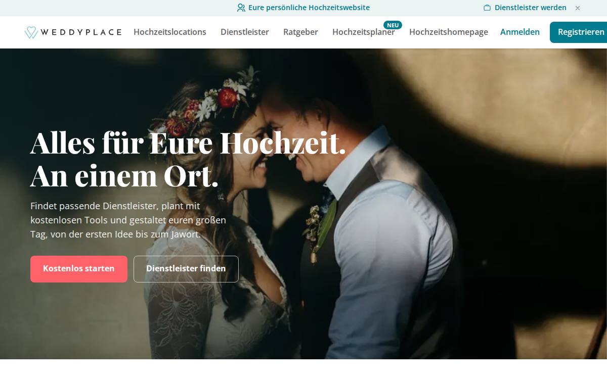 Weddyplace website preview