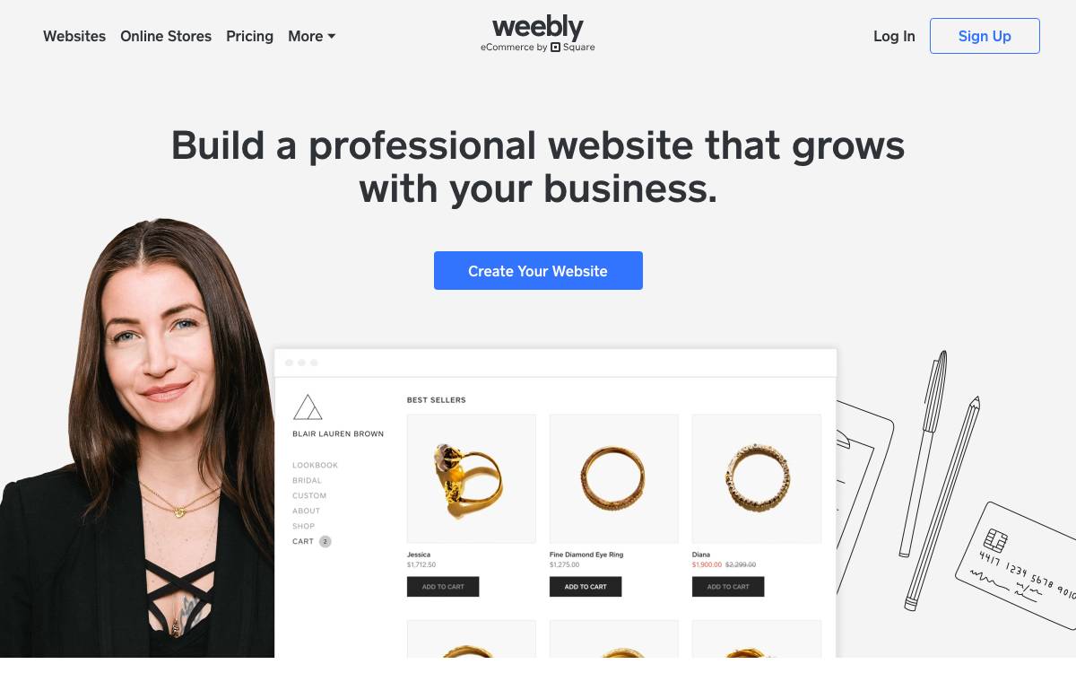 Weebly website preview