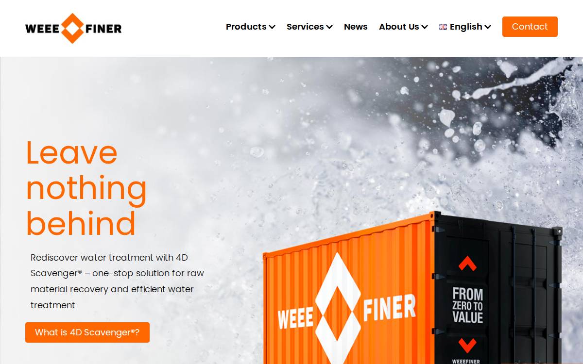 Weeefiner website preview