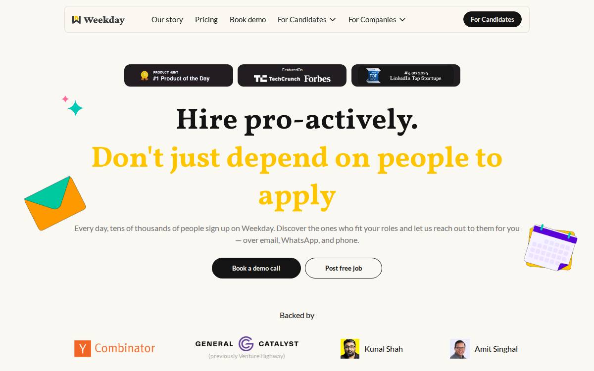 Weekday website preview