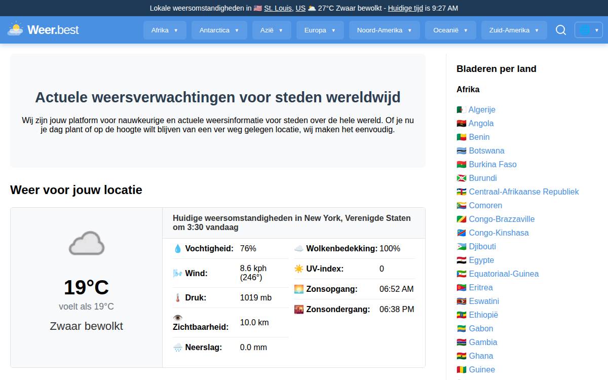 Weer website preview