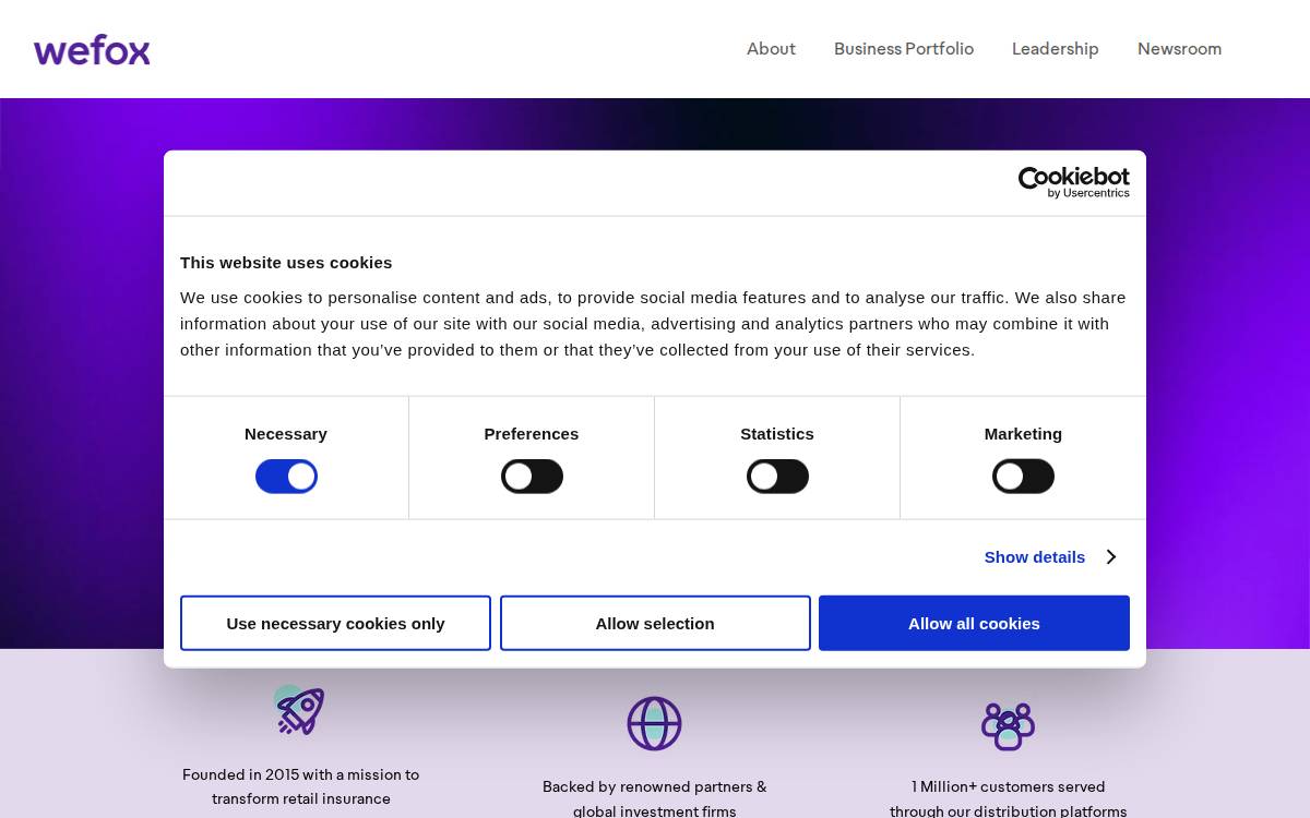 wefox Group website preview