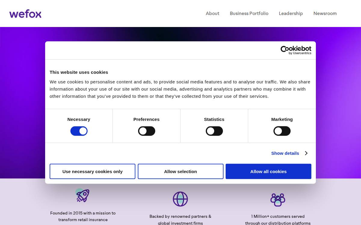 Wefox website preview