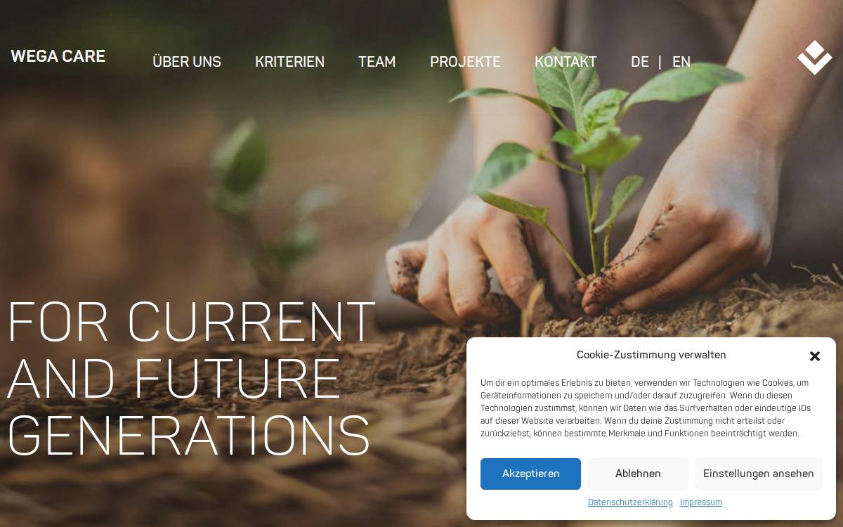 WEGA Care website preview
