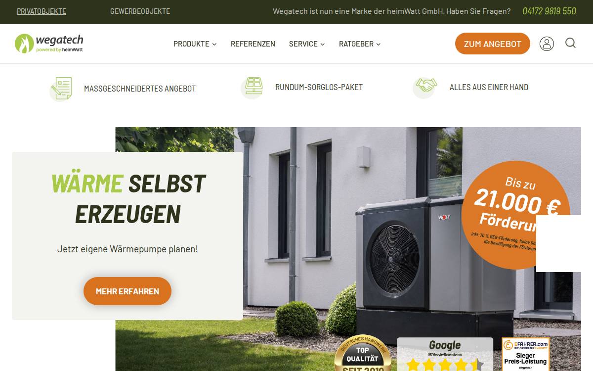 Wegatech website preview