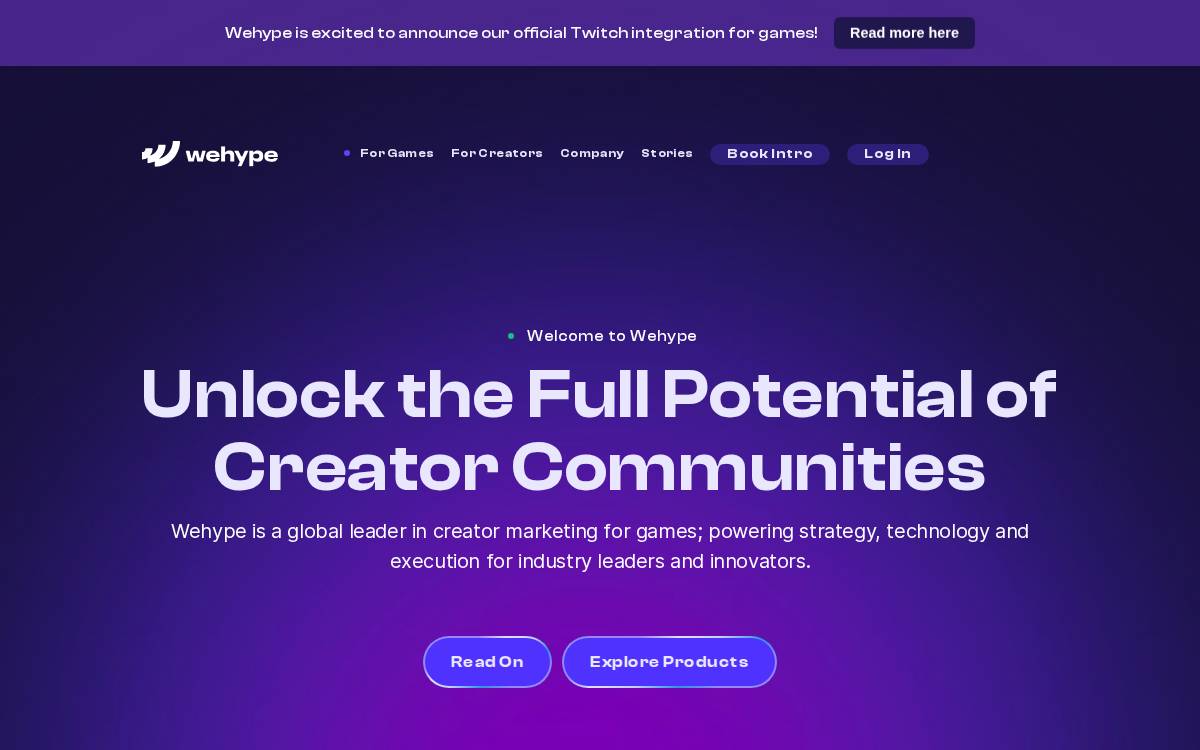 Wehype website preview
