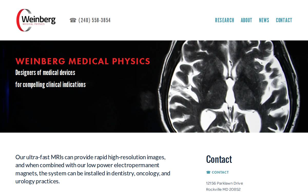 Weinberg Medical Physics website preview