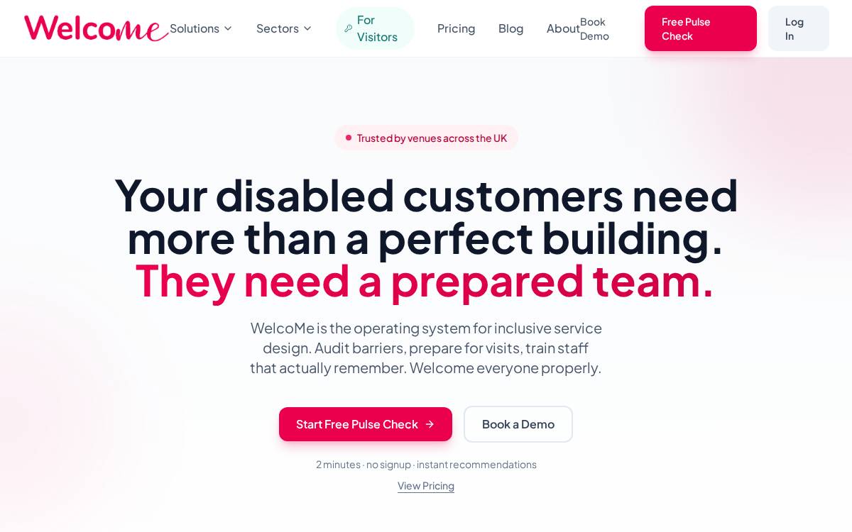 WelcoMe website preview