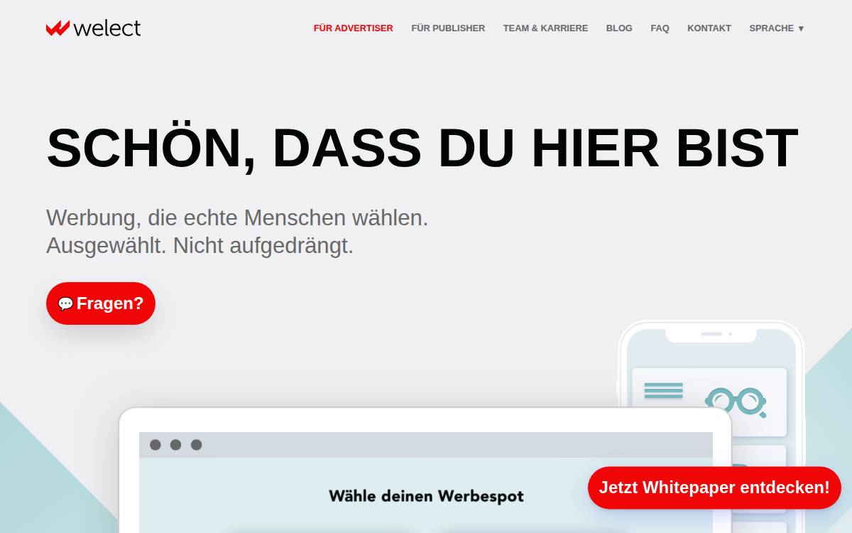 Welect website preview