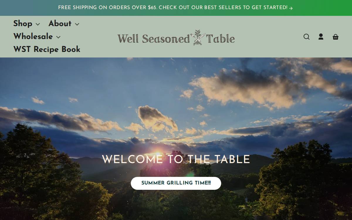Well Seasoned Table website preview