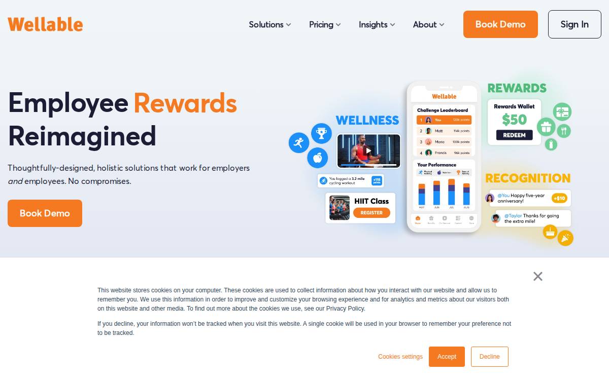 Wellable website preview