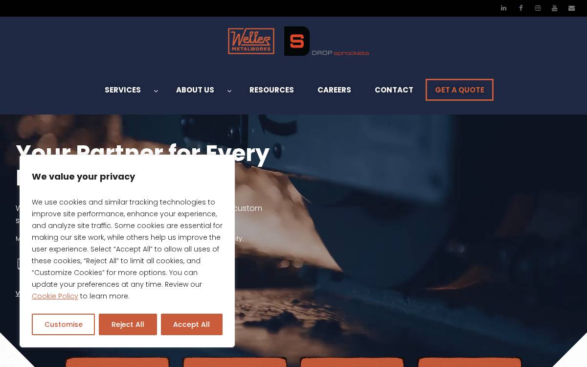 Wellermetal website preview
