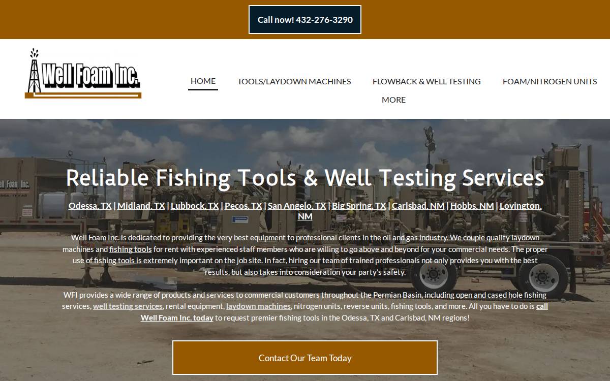 Wellfoaminc website preview