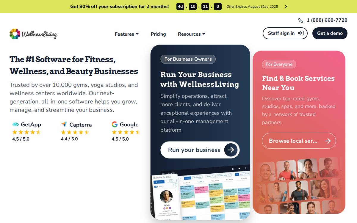 WellnessLiving website preview