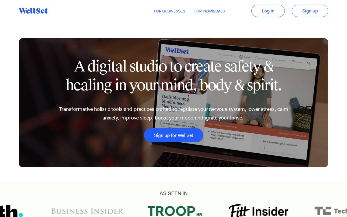 WellSet website preview
