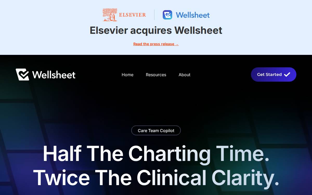 WellSheet website preview