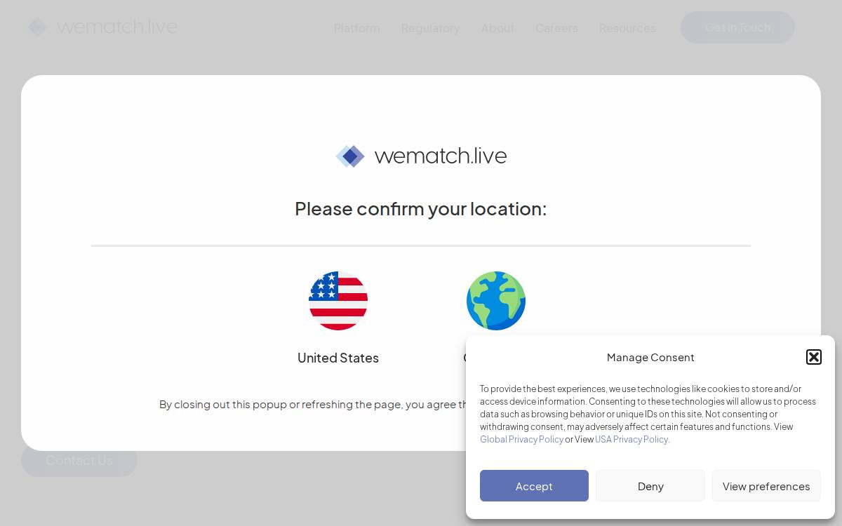 WeMatch website preview