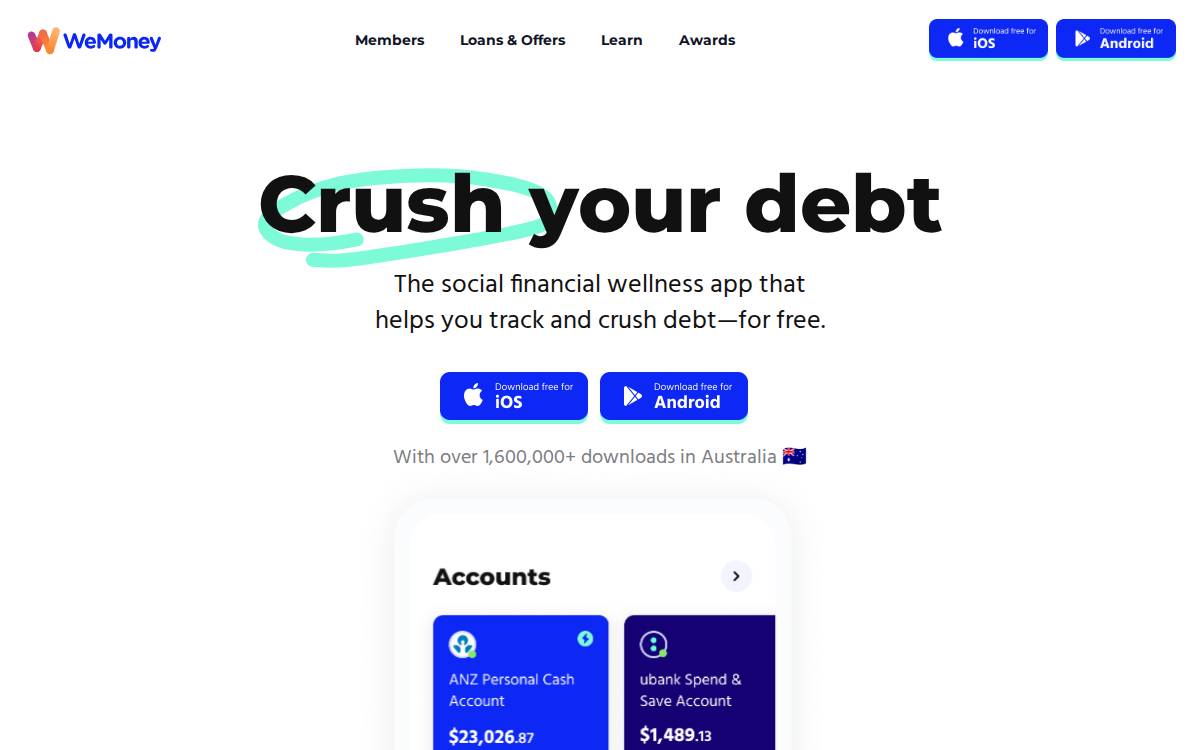 WeMoney website preview