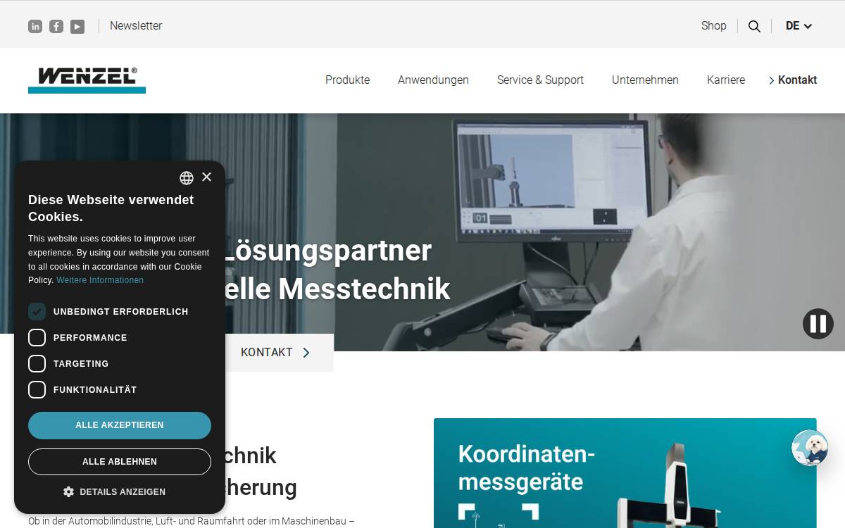 WENZEL Group website preview