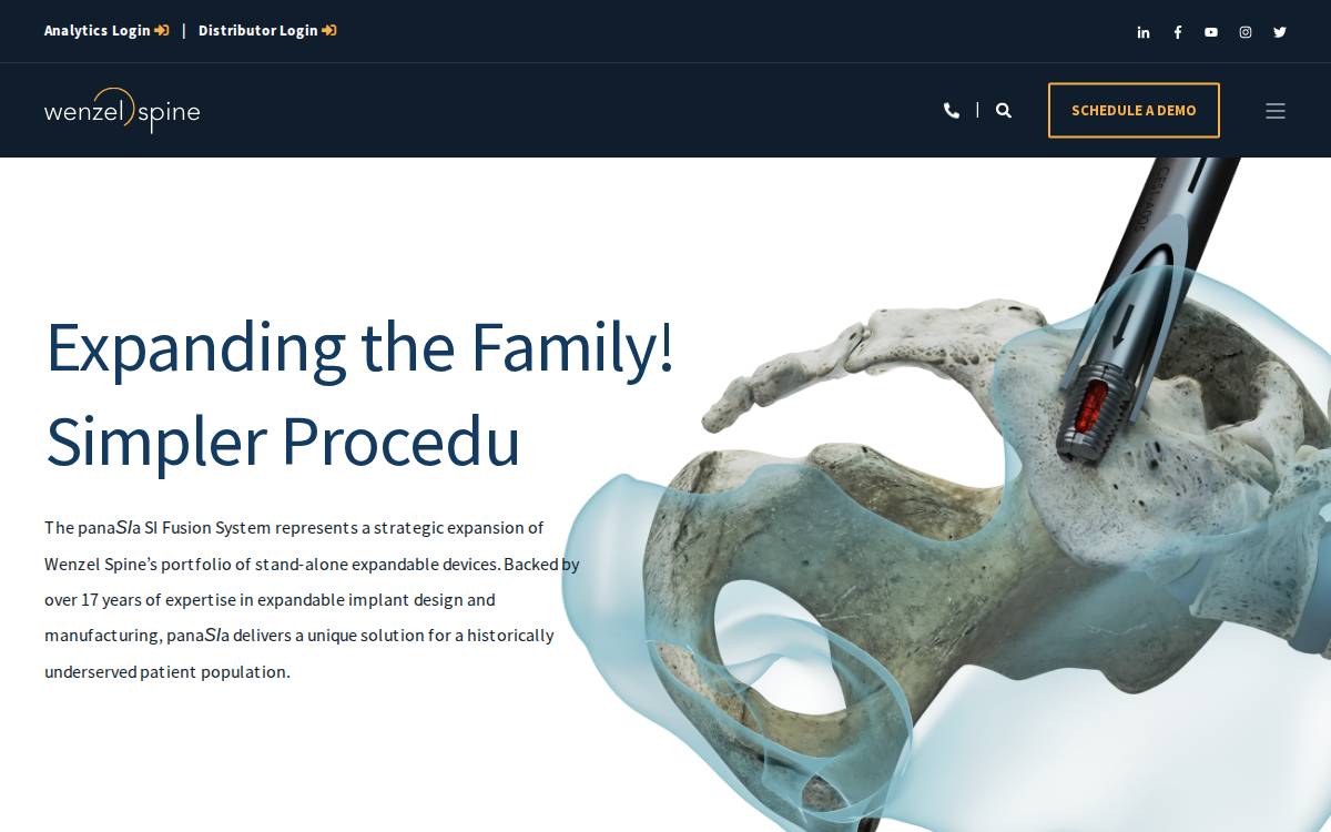 Wenzel Spine website preview