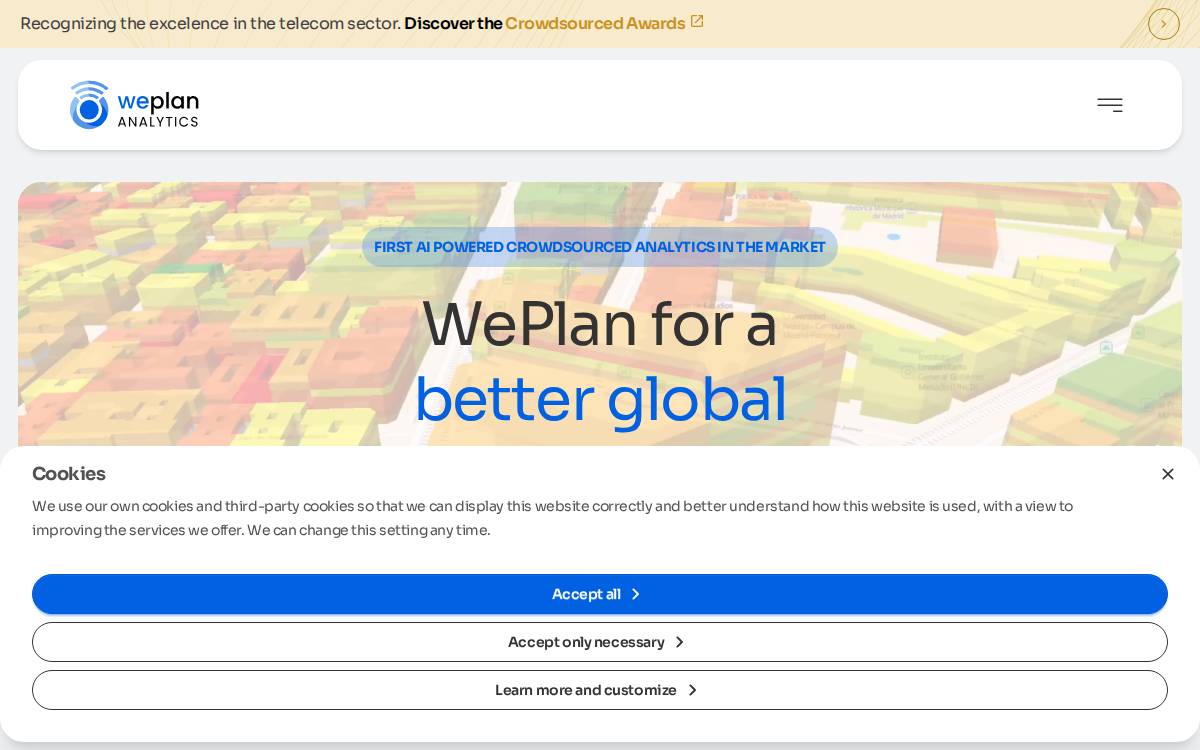 WePlan Analytics website preview