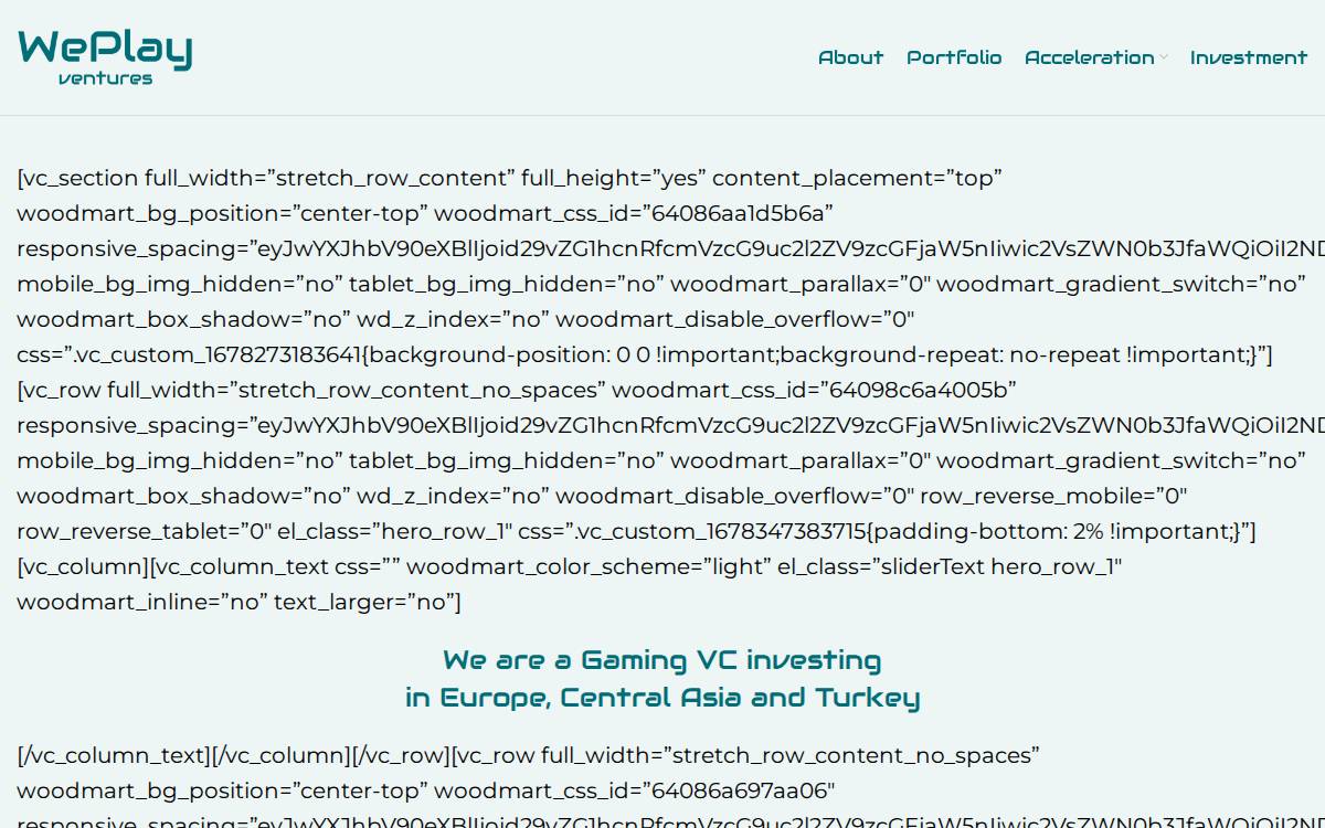 Weplay Ventures website preview
