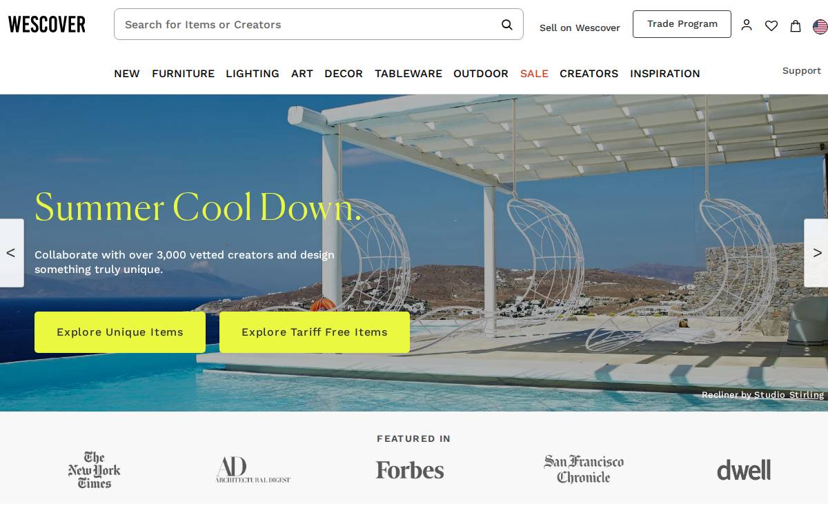 Wescover website preview