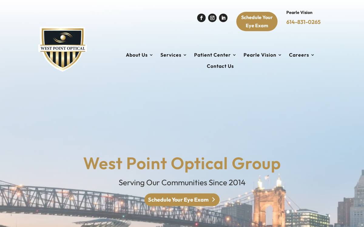 West Point Optical Group website preview