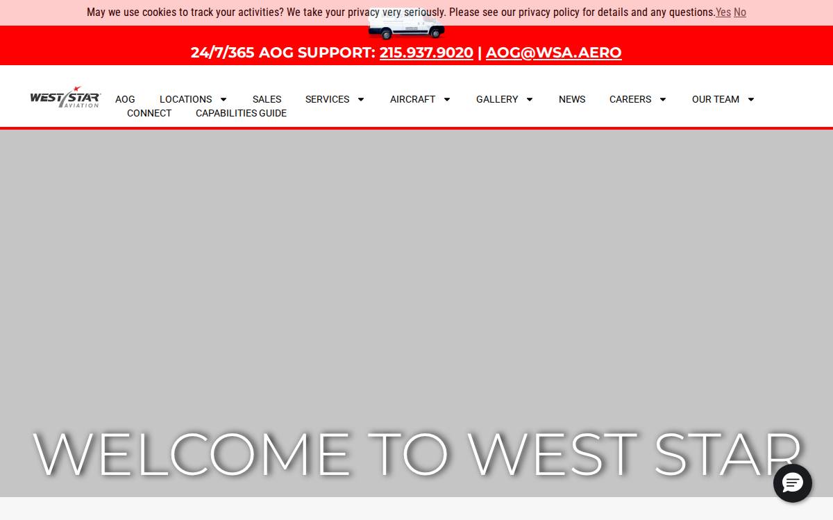 West Star Aviation Holdings website preview
