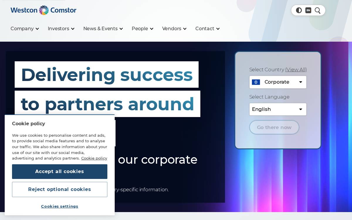 Westconcomstor website preview