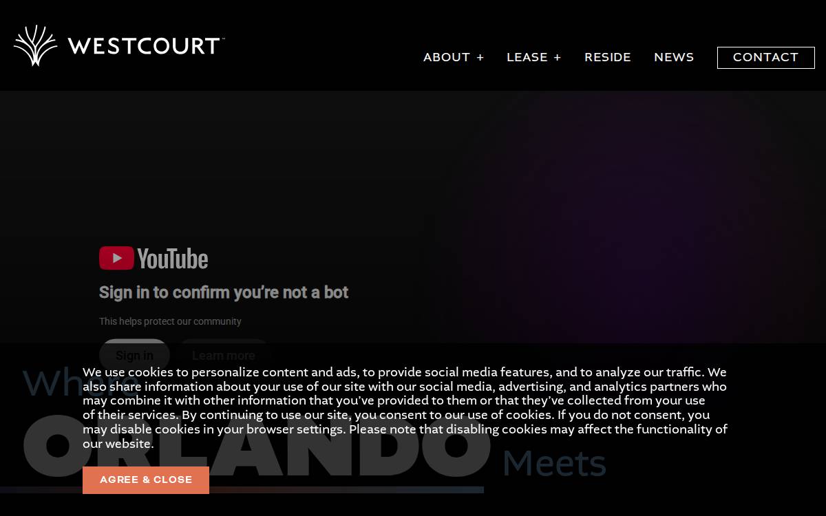 Westcourt Orlando website preview