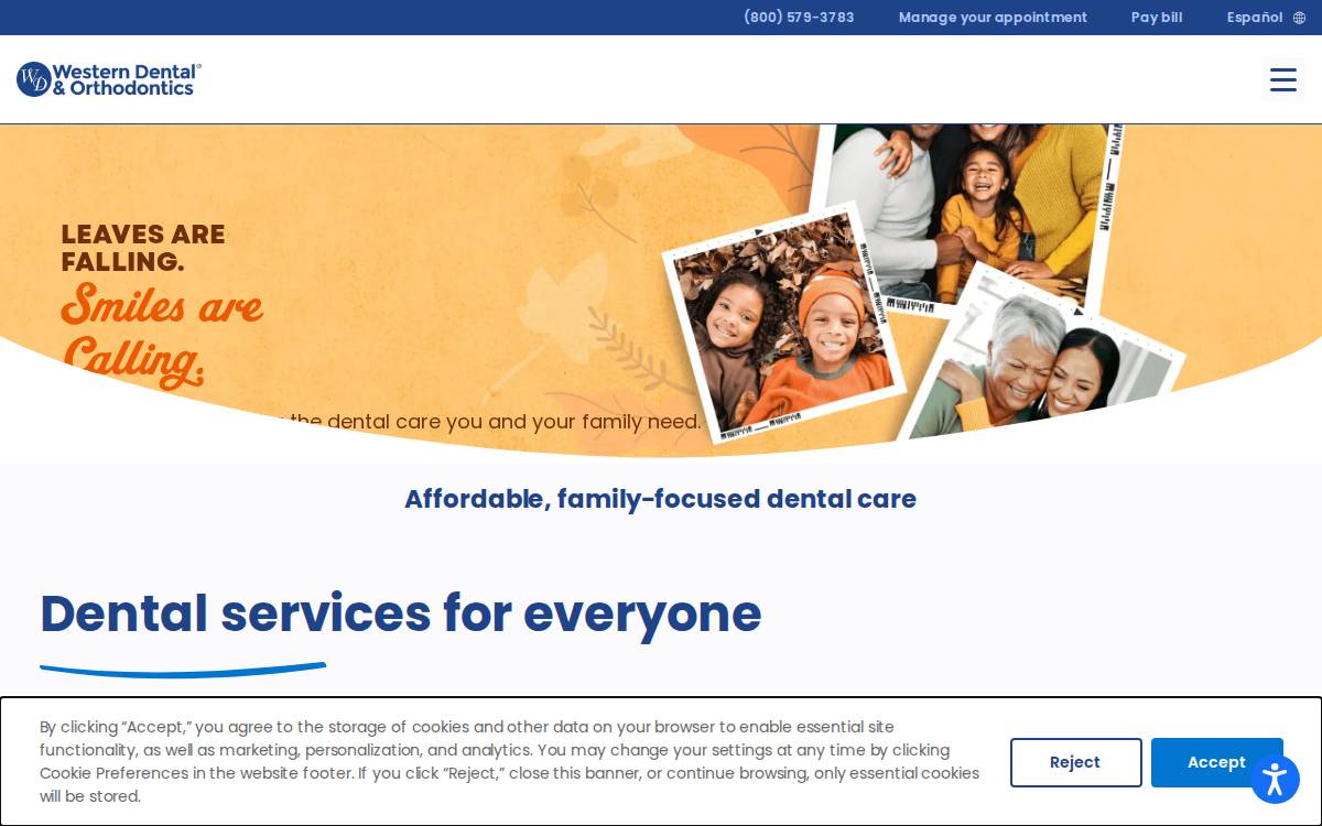 Western Dental website preview