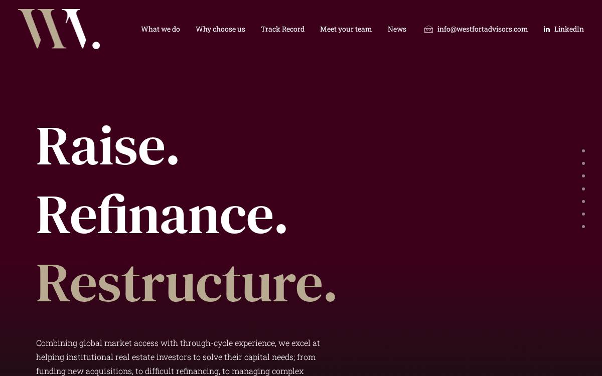 Westfort Advisors website preview