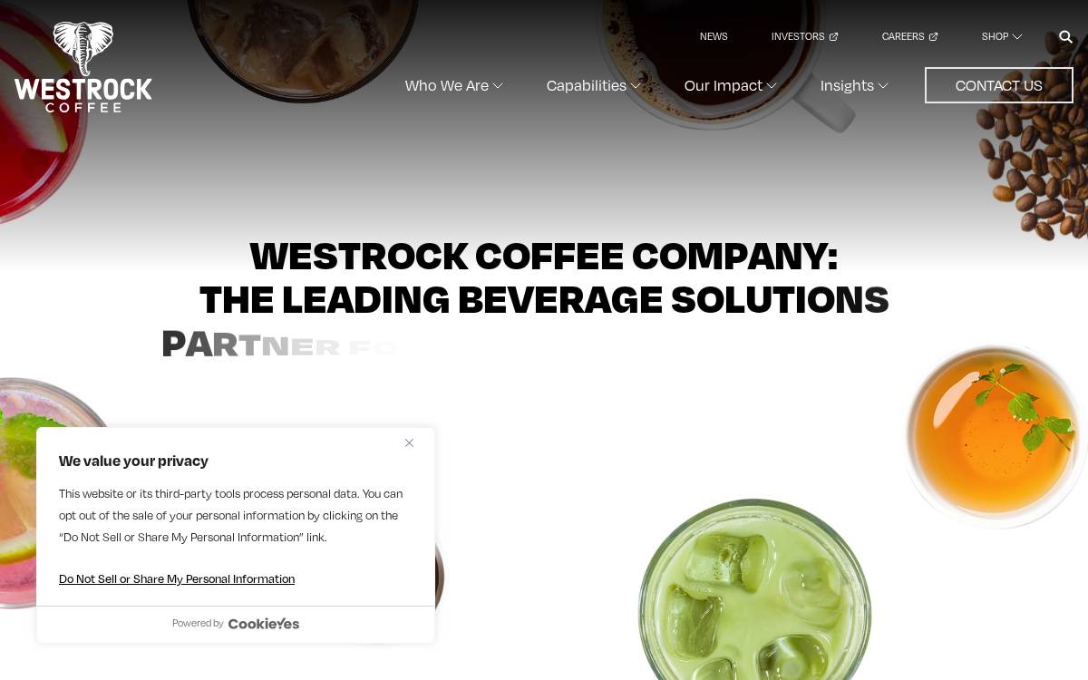 Westrock Coffee website preview