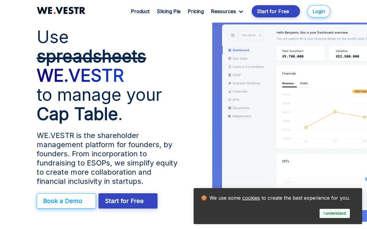 Wevestr website preview