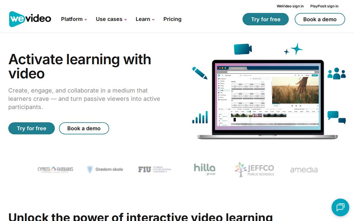 WeVideo website preview