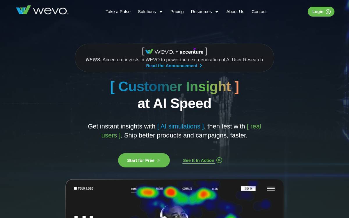 WEVO website preview
