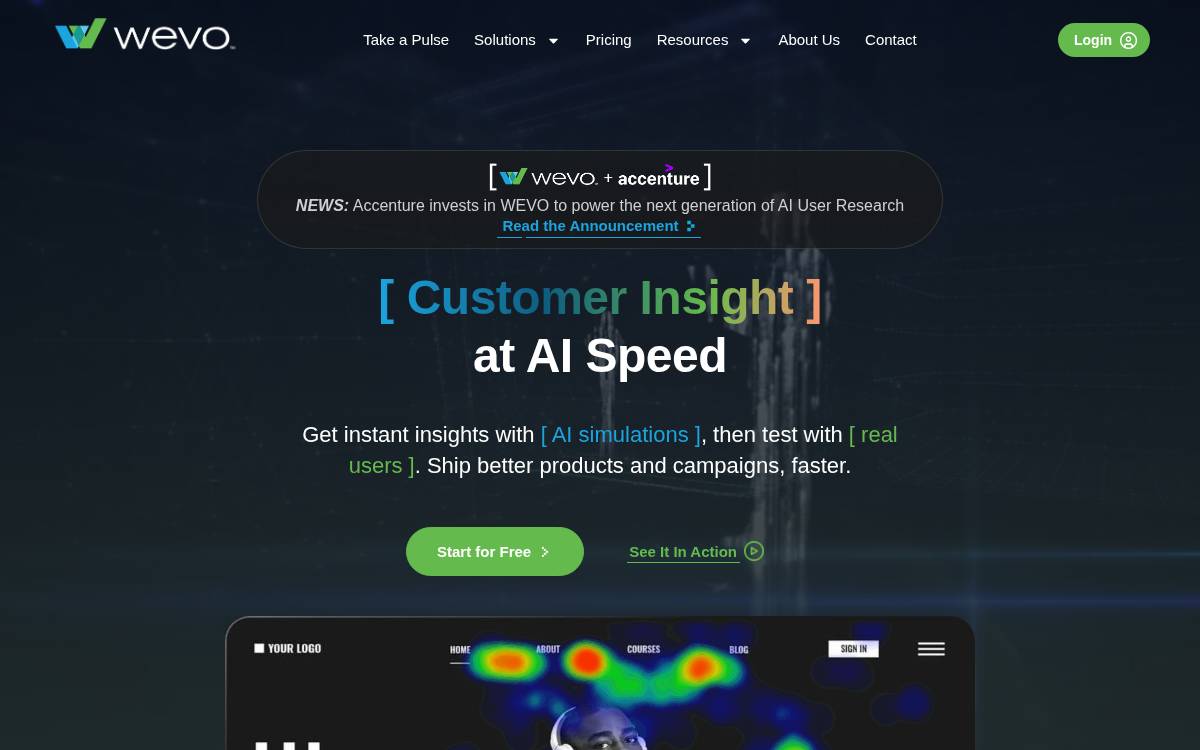 WEVO website preview