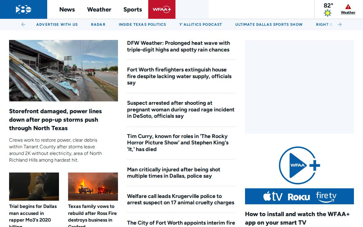 Wfaa website preview