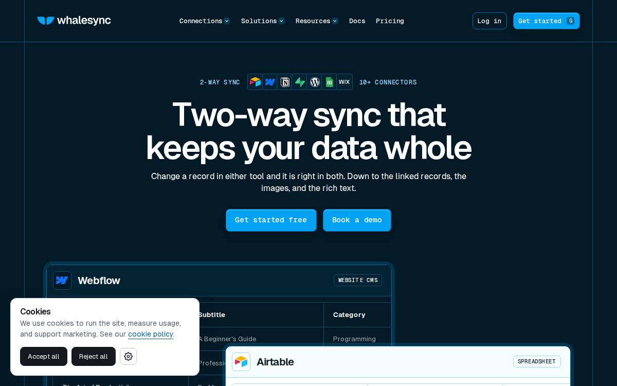 Whalesync website preview