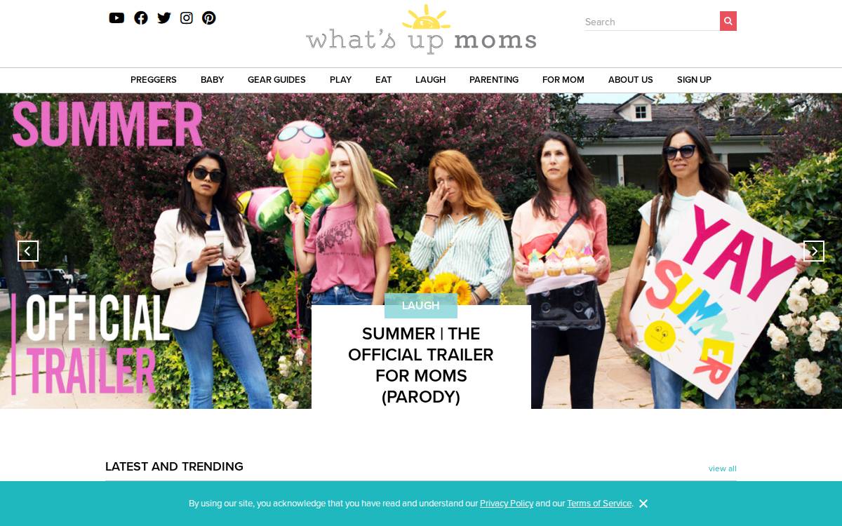 What's Up Moms website preview